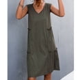 thumbnail image 2 of Vestido informal sin mangas, vestido sin mangas con cuello en V, vestido sin mangas con ribete de volantes, vestido corto sin mangas, máxima confiabilidad, 2 of 5
