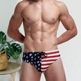 thumbnail image 4 of Deyuer Men Swim Briefs Stretchy USA Flag Swimming Trunks Swimsuit Athletic Swimwear Bathing Suit Independence Day, 4 of 7