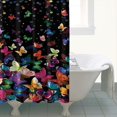 thumbnail image 4 of Black Colorful Dot Butterfly Pattern Shower Curtain 72"x84" ,Bathroom Decorative Shower Curtains Set with 12 Hooks,Modern Waterproof Washable Shower Curtain, 4 of 6