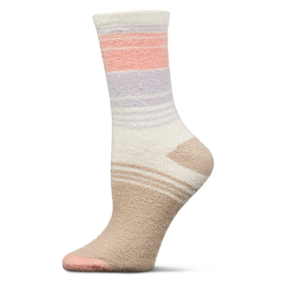 MeMoi Women's Stripes Aloe Infused Crew Socks - Womens - Female, 9-11, Lilac