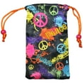 thumbnail image 4 of Universal Designer Handy Drawstring Pouch [Pack of 5] Jewelry Wedding Birthday Party Baby Shower Favor Gift Bags 4.5 x 2.75 inch - Splatter Paint & Peace, 4 of 4