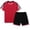 Red, variant on Amidoa Boys Girls 2 Piece Outfits Summer Clothes Soft Short Sleeve T Shirts and Casual Shorts Kids Clothing Sets White Size 7