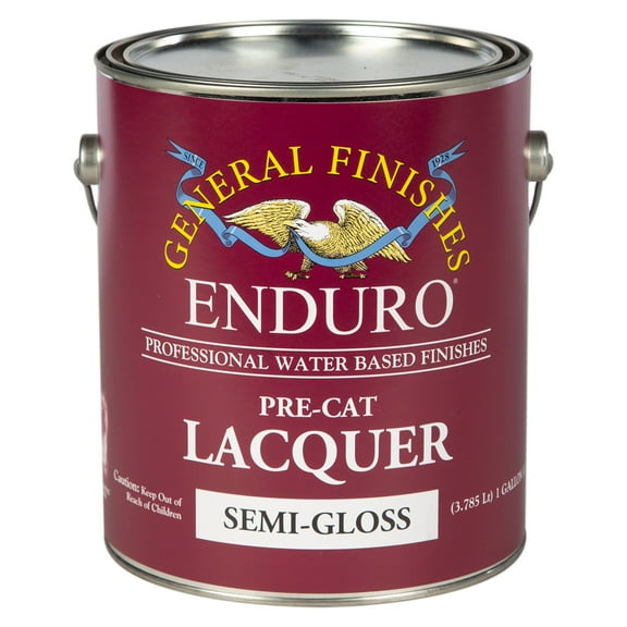 General Finishes Enduro Pre-Cat Lacquer, 5 Gallon, Semi-Gloss