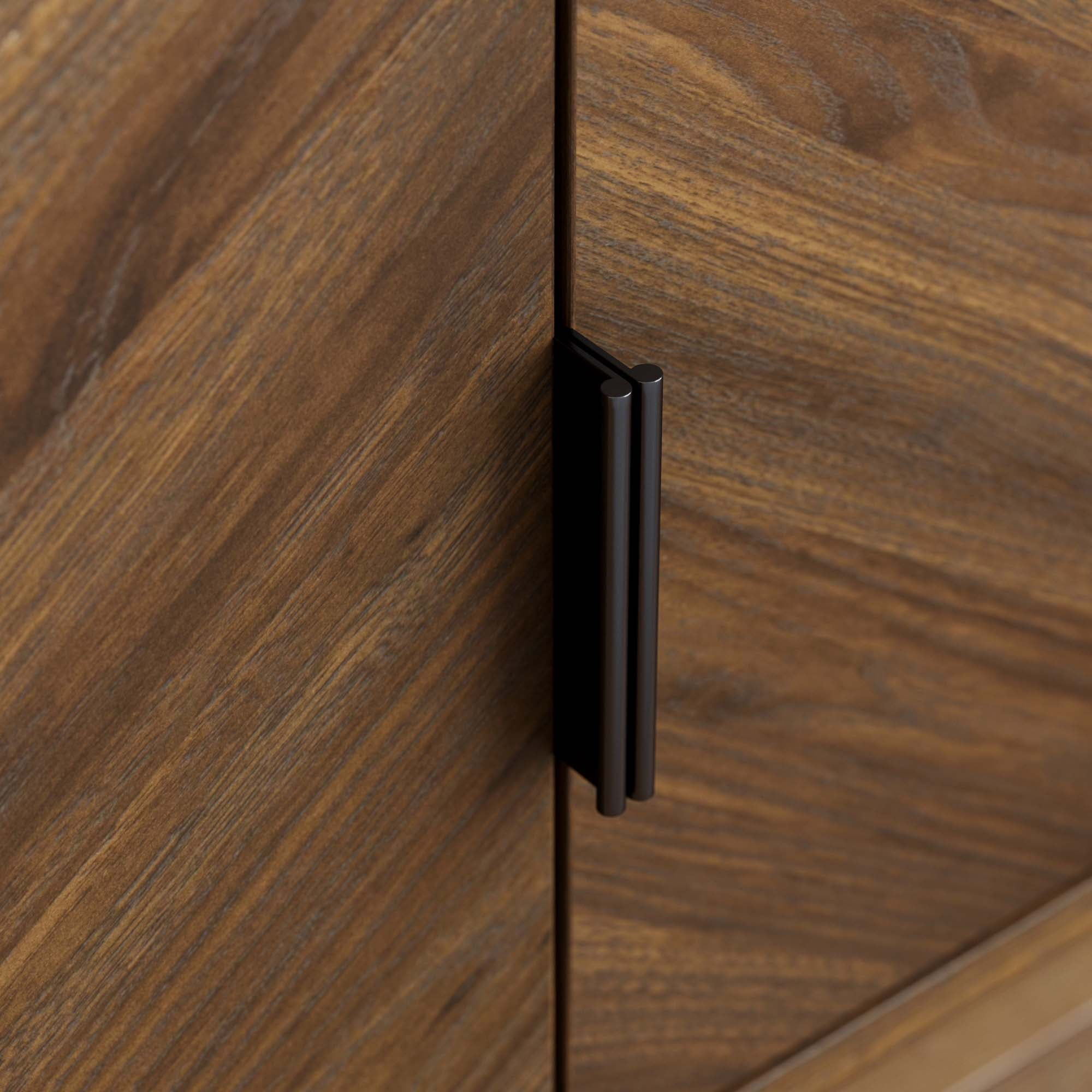 Nathan James Izsak Walnut Media Console, TV Stand Cabinet with Storage for Living Room, Dining Room or Entryway
