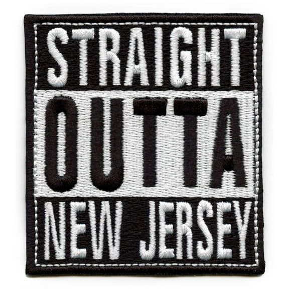 Straight Outta New Jersey Patch Embroidered Iron On