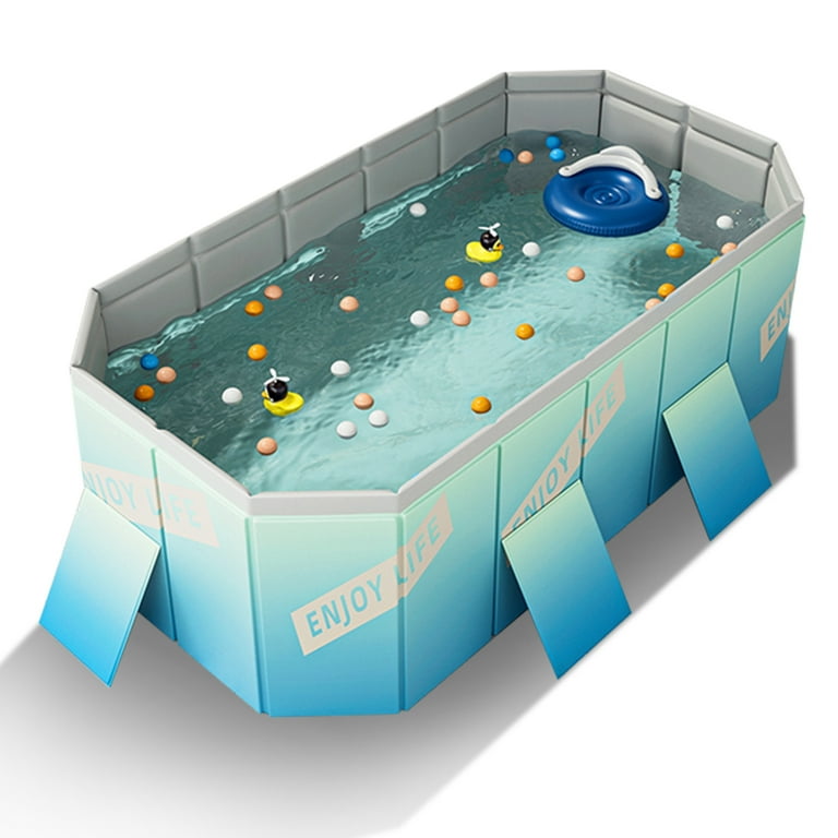 Hurber Foldable Swimming Pool, Large Non-Inflatable Adults Kids