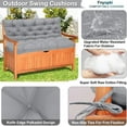thumbnail image 4 of Replacement Cushions for Swing, Waterproof Porch Swing Cushion, 2-3 Seat Outdoor Bench Cushion with Backrest for Patio Furniture Garden Porch Loveseat Glider Pad (Light Gray 60*40in), 4 of 8