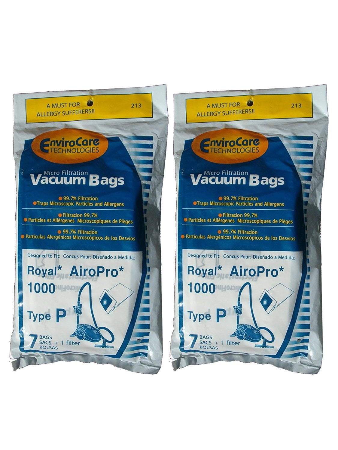 Royal Type P Canister Vacuum Cleaner Replacement Paper Bags 14PK With 2