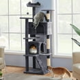 thumbnail image 5 of 70in Cat Tree for Indoor Cats, Cat Tower with Scratching Posts Spacious Perch & Platform with Hanging Ball for Dorm, Home, Indoor, Dark Gray, 5 of 5