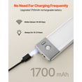 thumbnail image 5 of VEVOR Under Cabinet Lighting, 2 PCS, 40 LED Motion Sensor Lights, Rechargeable Battery Operated Closet Lights with Remote Control, Wireless Under Counter Light for Cabinets, Bookshelf, Stair, 5 of 9