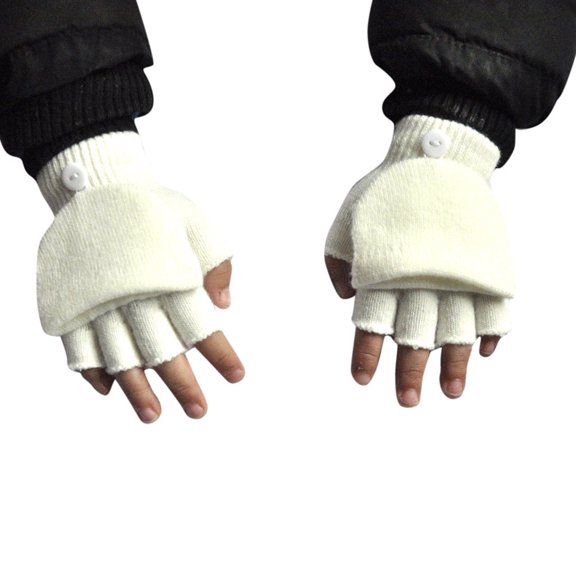 Sales 2026 Cold Weather Fingerless Gloves GIJNRIUIUA Under $3 Baby Boys Girls Winter Hand Wrist Warmer Cover Fingerless Gloves White Gloves & Mittens