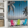 thumbnail image 6 of Fenyluxe Palm Tree Shower Curtain Set with Hooks, Polyester Fabric Bathroom Shower Curtain for a Cozy Atmosphere, Various Sizes Available 60"x72, 6 of 7