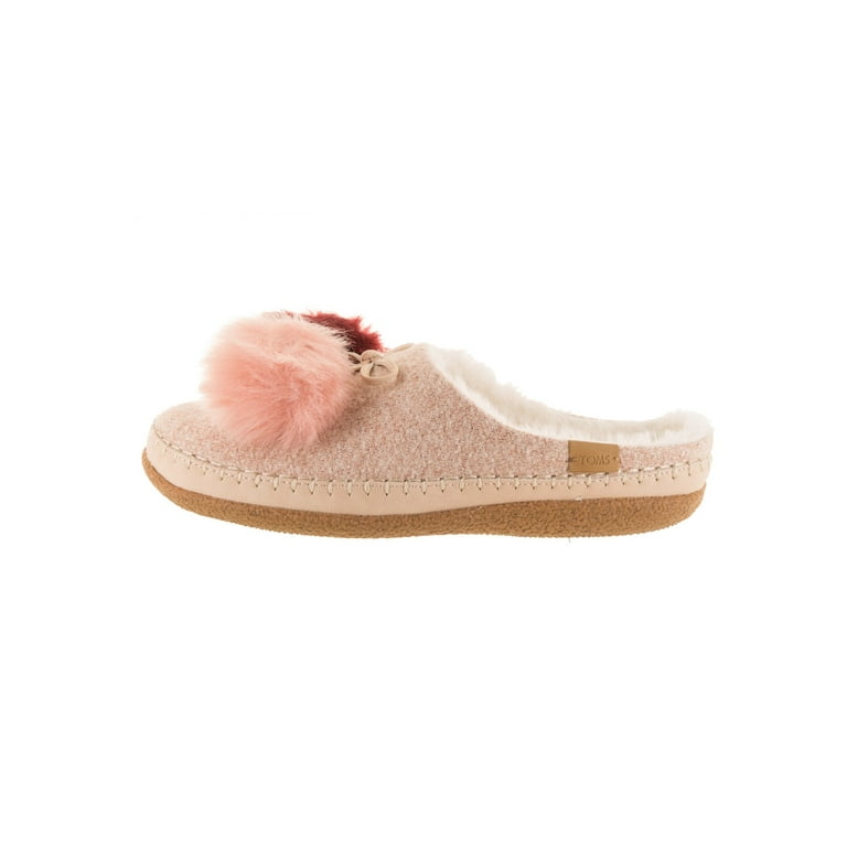 Toms Womens Ivy Slipper Adult Rose Cloud Felt Pom Pom