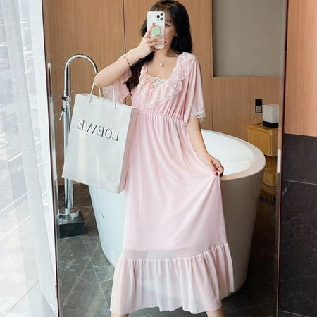 

DanceeMangoo Summer Pajamas Sexy Sleepwear Women Sleepwear Slip Dress Loose Version Lingeries Eleven Princess Style