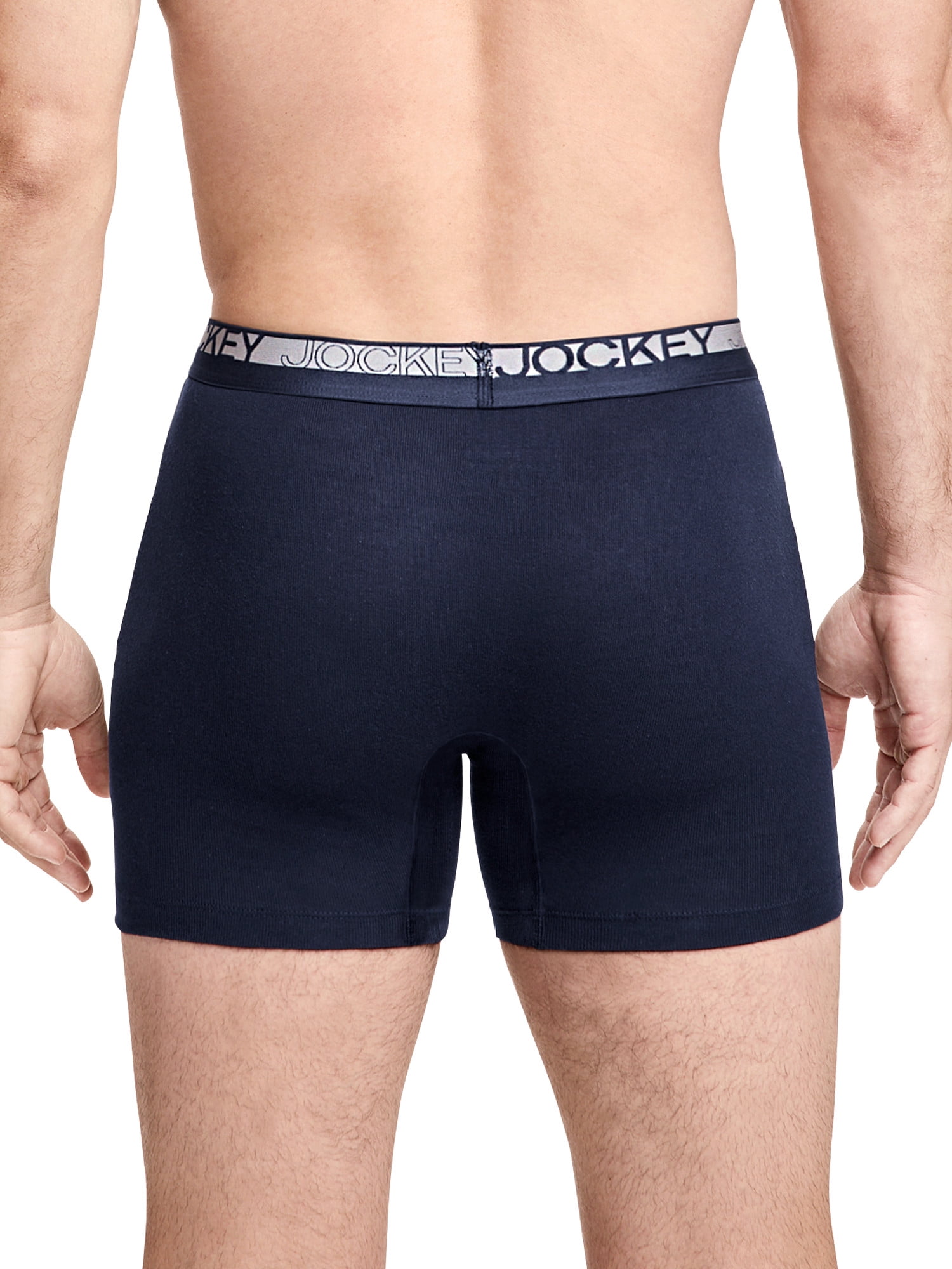 Jockey Essentials Durable 100% Cotton 6" Boxer Brief - 4 Pack