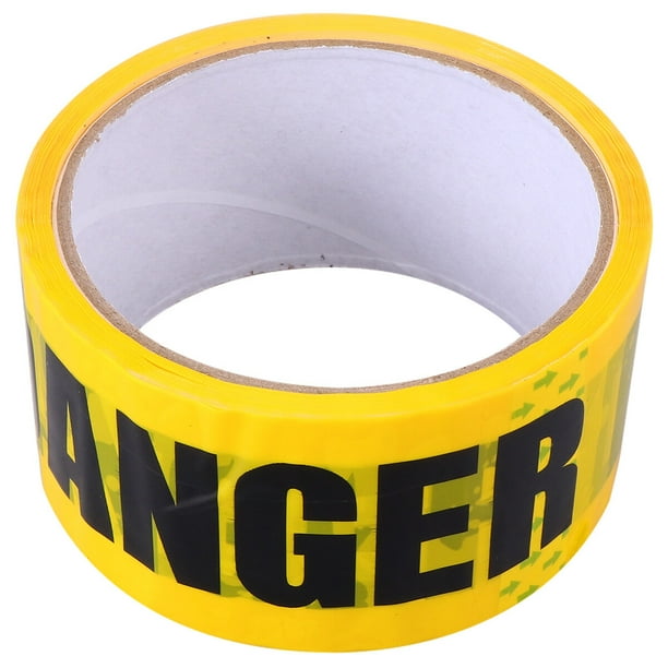 1 rollo de cinta de seguridad autoadhesiva de advertencia de peligro, cinta de enmascarar para paredes, pisos y tuberías (amarilla)