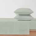 thumbnail image 5 of Color Sense 4-Piece 1200 Thread Count Cotton Blend Sateen Bed Sheet Set, Wrinkle-Resistant, Super Soft, Extra Deep Pocket, Hotel Luxury Bedding, Queen, Light Green, 5 of 12