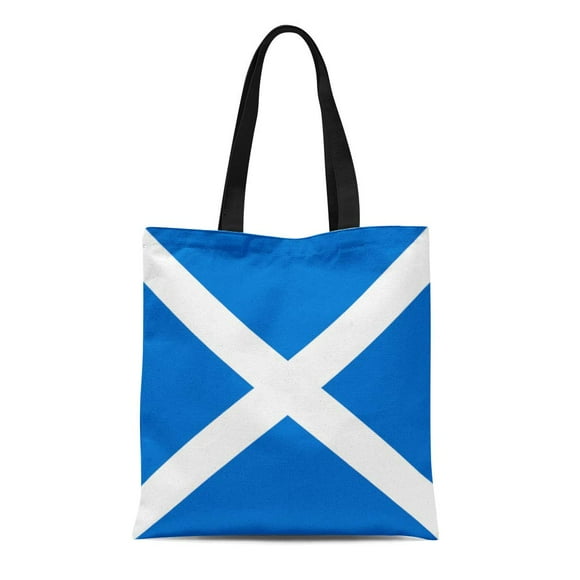 JSDART Canvas Tote Bag Scot Scotland Saltire Scottish Flag Official Andrew Cross Alba Reusable Handbag Shoulder Grocery Shopping Bags