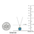 thumbnail image 2 of Dazzlingrock Collection 7mm Cushion Blue Topaz & Round White Diamond Halo Pendant for Women (0.11 ctw, Color I-J, Clarity I1-I2) in 14K Yellow Gold, 2 of 3