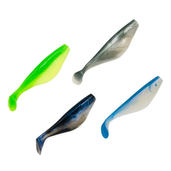 Charlie's Worms Attack Shad - Artificial Fishing Soft Bait for Freshwater Saltwater and Bass Fishing Scented Lures 6pk