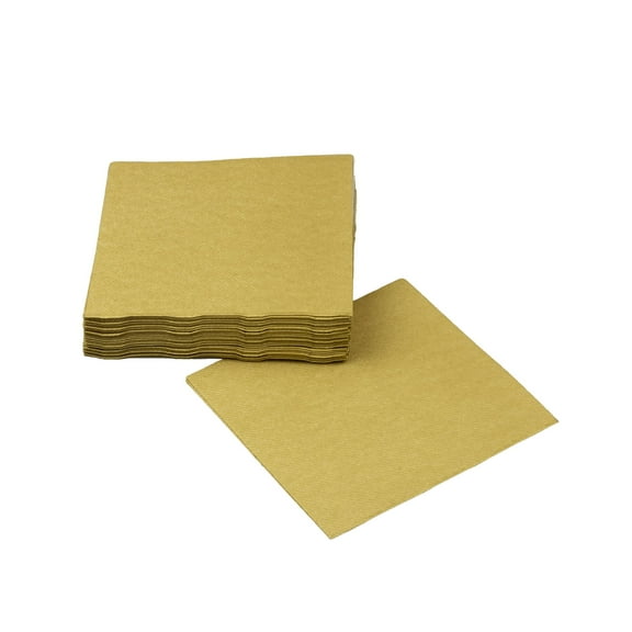 SimuLinen Cocktail and Party Napkins Beverage Napkins - GOLD - 25 Beverage Napkins