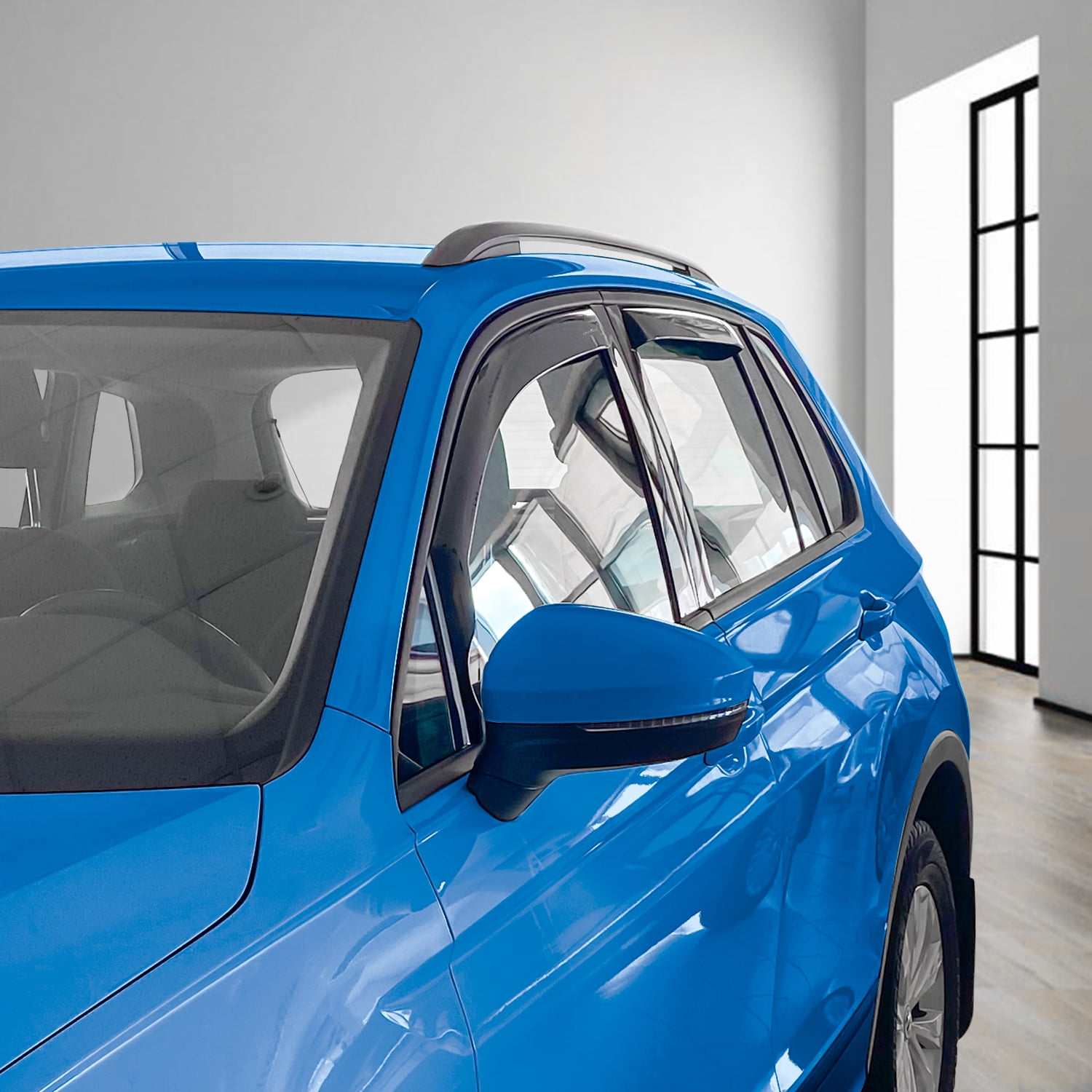 Goodyear Shatterproof in-Channel Window Deflectors for Volkswagen Tiguan 2018-2025, Rain Guards, Window Visors for Cars, Vent Deflector, Car Accessories, 4 pcs - GY003448LP