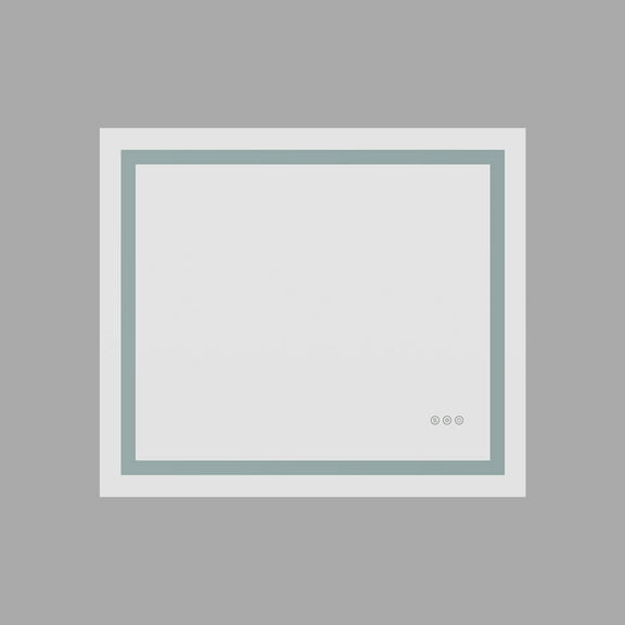 36x36 inch LED Lighted Bathroom Mirror with Anti-Fog, with Front and Backlight， Wall Mounted Vanity Mirror with Smart Touch Button, Memory Function, Adjustable Natural light 3 Colors