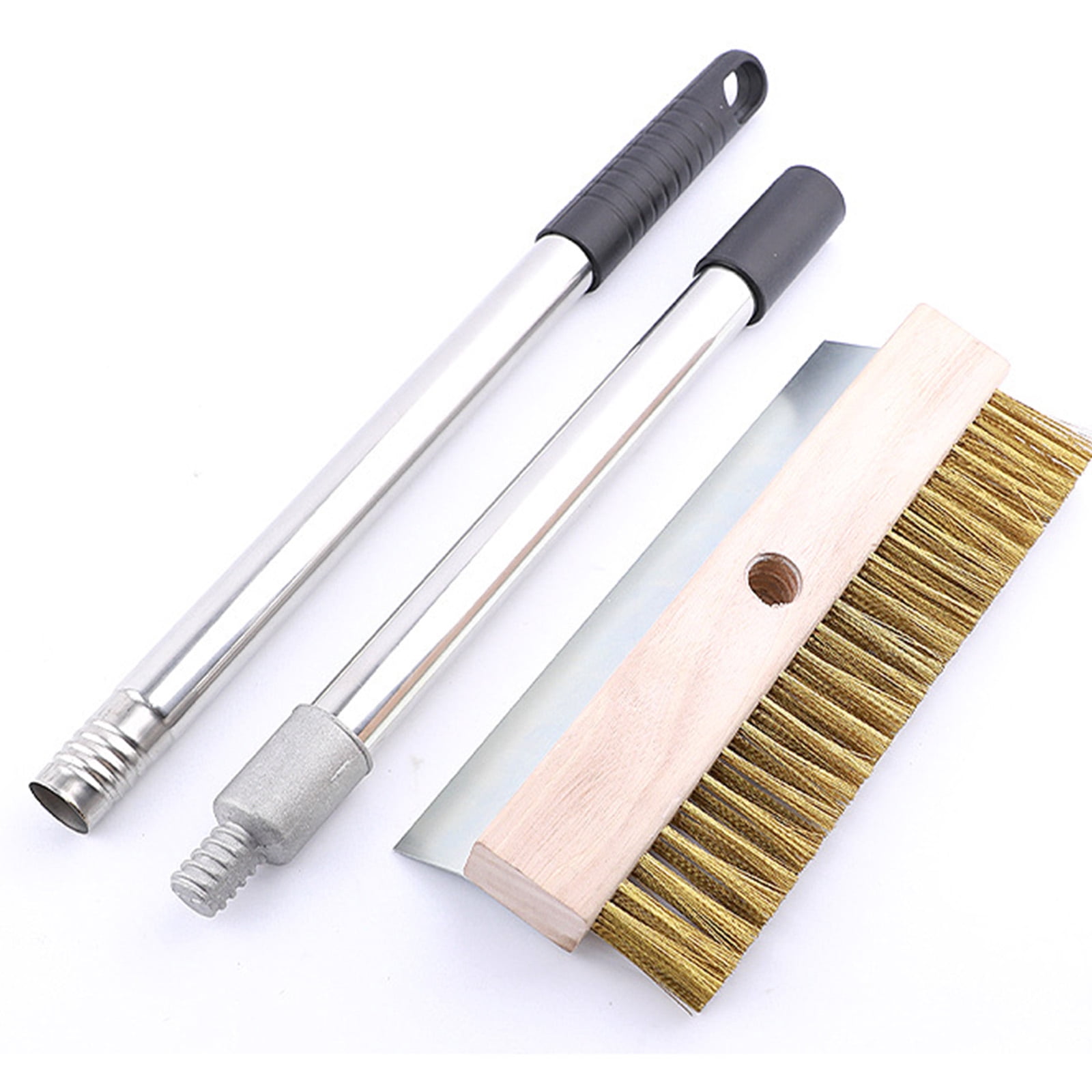 Durability Pizza Stone Cleaning Brush Copper Bristles Pizza Oven Brush Metal Scraper for Efficient Grills Maintenance