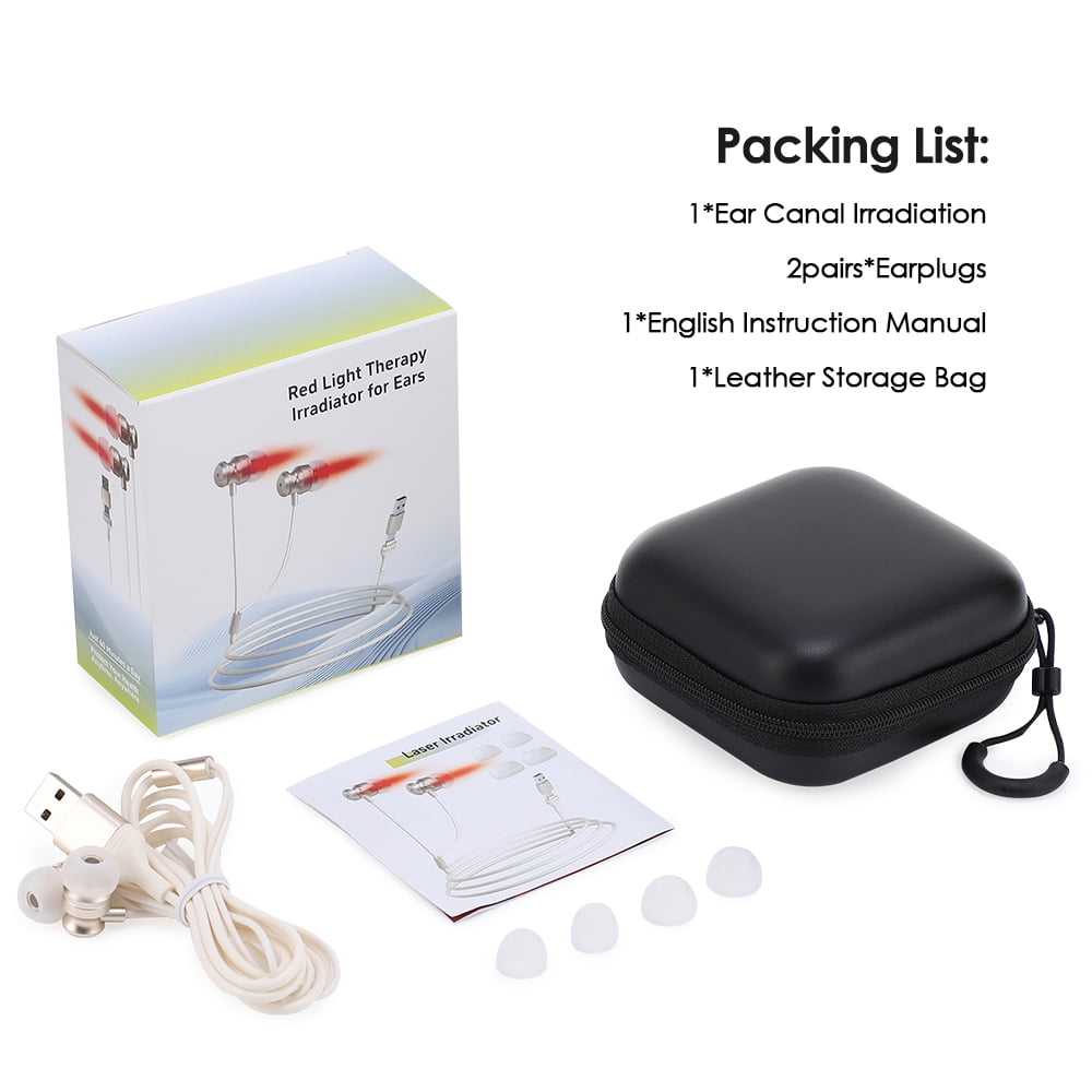 BearCris Ear Relaxation Red Light Device - 650nm Non-Heat LED for Comfort, USB/Type-C Portable