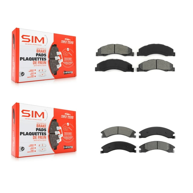 SIM Front Rear Semi-Metallic Brake Pads Kit for Car Ford E-350 Super Duty E-250 E-150 E-450 Econoline KSM-100120