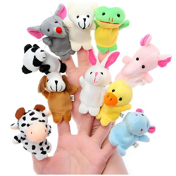 BESTSKY 10 PCS Finger Puppets for Kids Toddlers Ages 1-3 3-5 4-8,Mini Plush Animals Baby Finger Puppet Toys,Puppet Show Theater Props,Small Prize Box Toys,Bulk Party Favors for Kids
