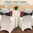 thumbnail image 6 of 100PCS Spandex Stretch Chair Sashes Bows Elastic Chair Cover Bands Ties with Buckle Slider for Wedding Party Reception Events Universal Ceremony Banquet Decorations(Black), 6 of 7