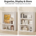thumbnail image 3 of 3-Tier Bookcase, 31.5 Inch Industrial Storage Wall Shelf, Display Shelf for Living room, Bedroom, White, 3 of 7