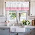 thumbnail image 2 of Pink Stripe Window Valance Curtain Classic Style Rod Pocket Short Curtain for Living Room, Bedroom & Kitchen Window Decor 54x18in, 2 of 8