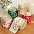 thumbnail image 4 of Merry Christmas Velvet Wired Edge Ribbon, 2.4 Inch × 6.6 Feet Glitter Ribbon with Rose Gold Lettering for Xmas Tree Bow Wreath Craft Gift Wrapping Holiday Home Decor 1 Roll,Beige, 4 of 6