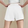thumbnail image 6 of Mwjwdo Girls Athletic Workout Gym Shorts with Zip Pockets High Waisted Running Shorts Summer Sports Clothes for Kids 3-13 Years White 150, 6 of 7