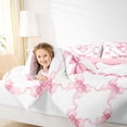 thumbnail image 4 of Manfei Girly Bowknot 7-Piece Twin Bedding Sets For Girl,Letter Q Initial Lettering Bedding Comforter Set For Kids,Pink Reversible, 4 of 7
