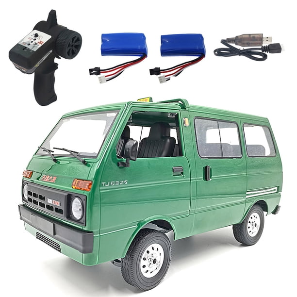 Vogacara RC Trucks Motor de simulación Auto regalos todoterreno/coche de carretera Unisex niñas niños Van eléctrico pasatiempos Rock vehículo Kits de construcción modelo Verde Doble poder Vogacara FN010317-05B