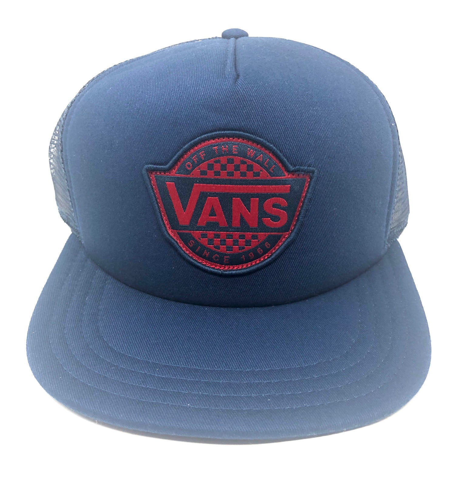 Lao Grund Jolly Vans Off The Wall Men's Retro Check Trucker Hat Cap - Navy Blue -  Walmart.com