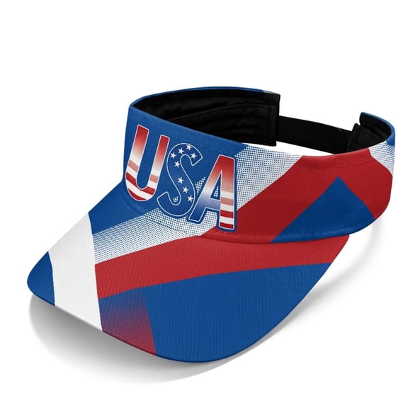 chaqlin Women Quick-Dry USA Stripes Print Sports Sun Visor Hat Hat Lightweight Sun Protection Adjustable Visor