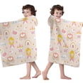 thumbnail image 4 of Cute Princess Castle Pattern Hooded Bath Towel，50"x30" for Ages 3 To 12 Kids, Quick Dry Lightweight Soft Microfiber Hood Beach Towel Cover Up for Kids, 4 of 7