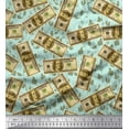 thumbnail image 1 of Soimoi Polyester Crepe Fabric Dollar Currency Note & Leaves Printed Craft Fabric by The Yard 52 Inch Wide, 1 of 1