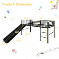 thumbnail image 7 of Infans Twin Metal Loft Bed with Slide Guardrails Built-in Ladder Low Bed Frame Black, 7 of 7