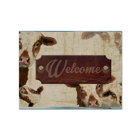 Carolines Treasures SB3065PLMT Welcome Cow Fabric Placemat, Multicolor