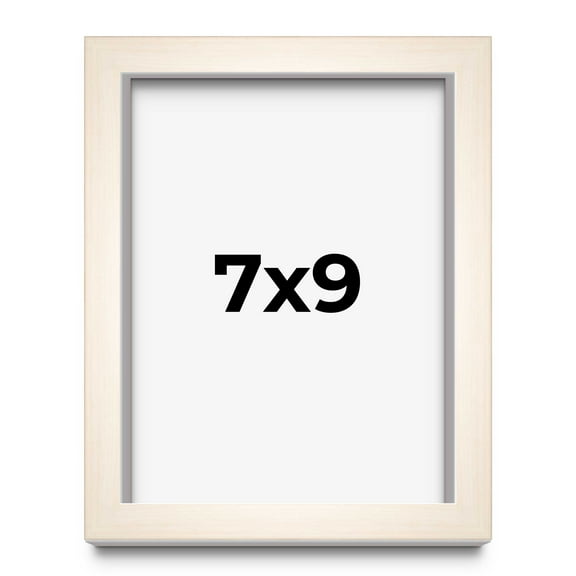7x9 Frame White Wheat Solid Wood Picture Frame | Moulding Width 0.75 Inches | Interior Depth 0.5