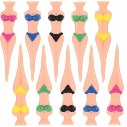 ACDANC 10pcs Funny Golf Tees Lady Bikini Shaped Golf Tees Plastic Pin Golf Tees Golf Accessories