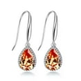 thumbnail image 2 of 14k White Gold 4 Ct Created Citrine Teardrop Earrings Plated, 2 of 4