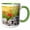 Green/White, variant on 3drose, Italy, Apulia,laterza. Field of Barley with Poppies, 11oz Two-tone Black Mug