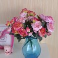 thumbnail image 4 of Inteprter 13 cabezas de rosas artificiales, ramo de flores falsas, decoración para fiesta en casa y boda Flores artificiales Rosa roja 15 x 10 x 30 cm, 4 of 6
