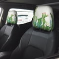 thumbnail image 2 of Kdxio Cartoon Cactus Pattern Print 2 Piece Car Head Rest Covers Set Auto Front/Rear Seats Headrest Cover Universal Fit Most Cars,Sedan, SUV, 2 of 9